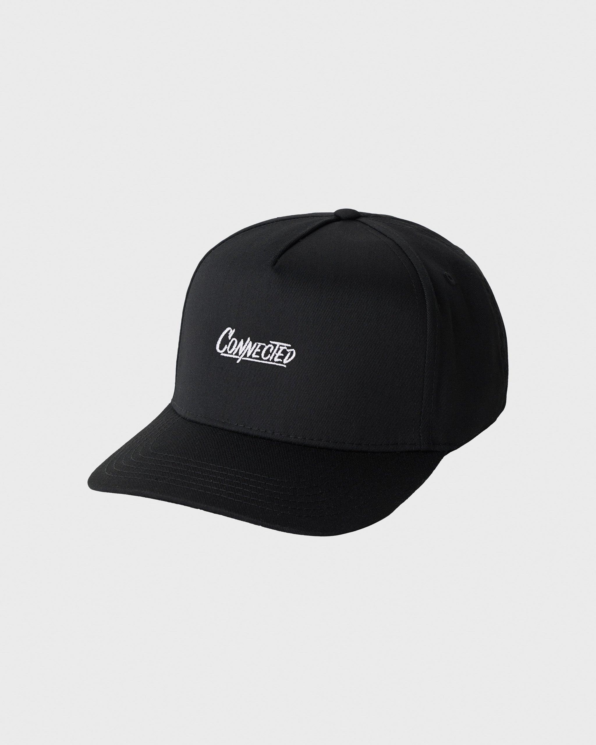 Small Connected 5 Panel Hat Black