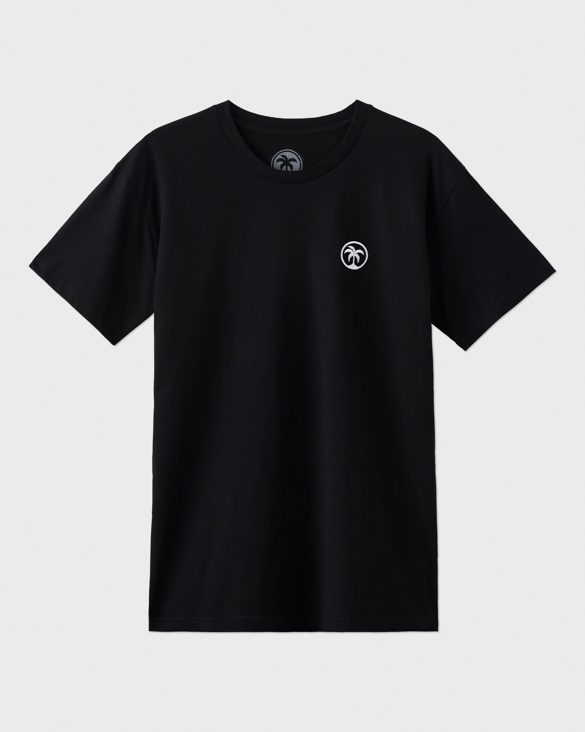 Emboidered Palm Tee Black