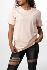 Embroidered white Palm Tee - Light Pink