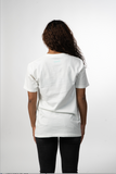 Embroidered Teal Palm Tee - Cream white