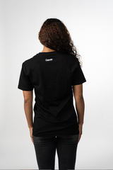 Embroidered White Palm Tee - Black